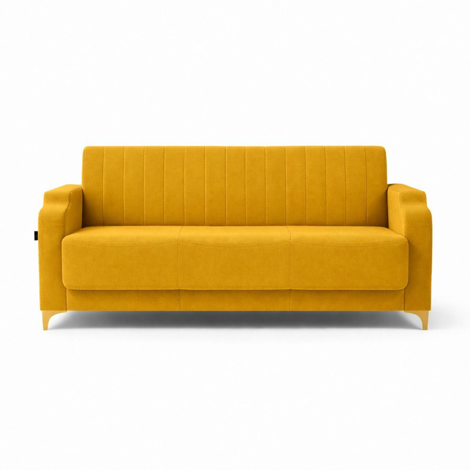 Image of BambooBay Stark 3+1 Sofa Set - Mustard Yellow Fabric 3 + 1 Sofa Set