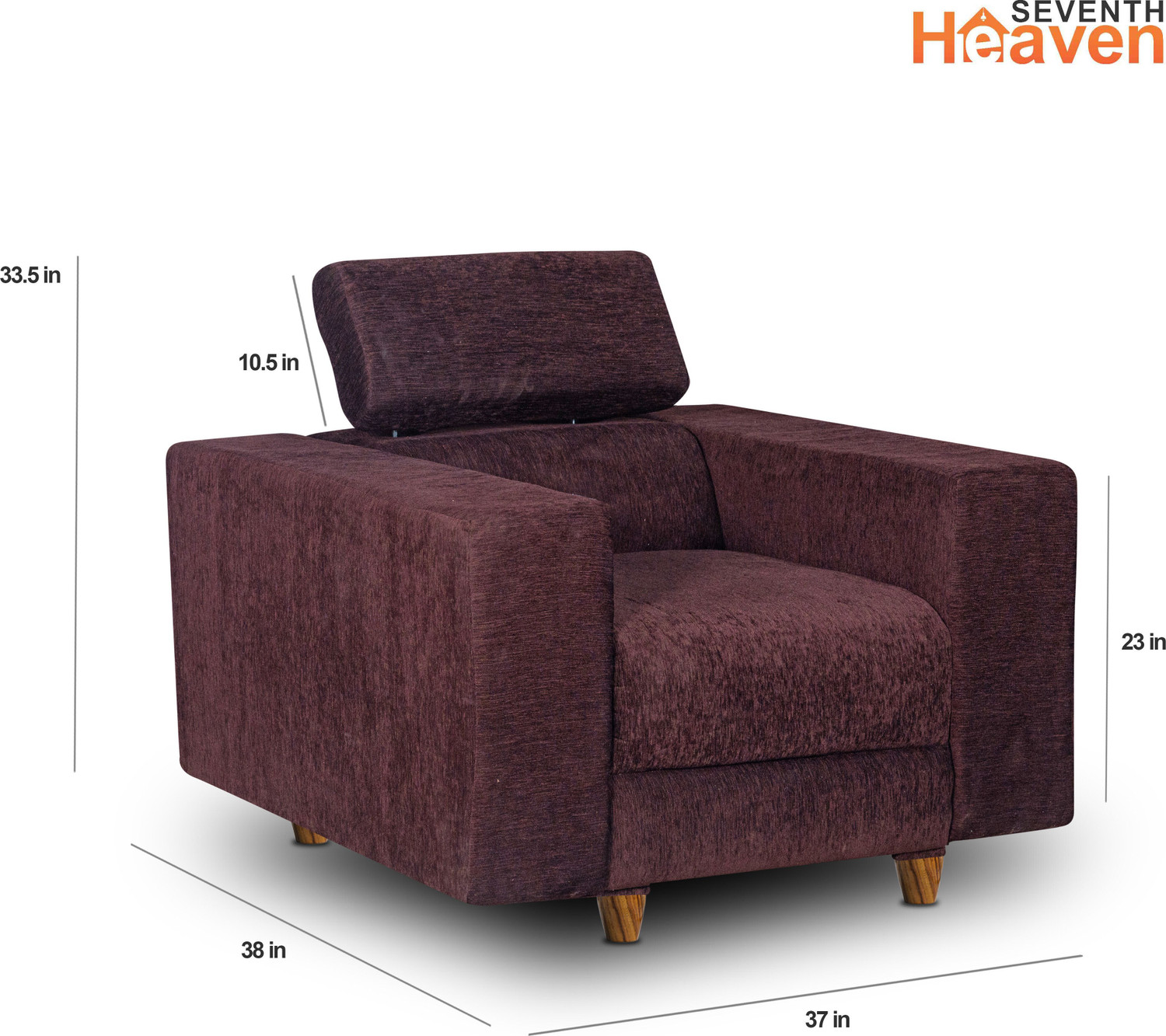 Image of Seventh Heaven Berlin 5 Seater Sofa, Extra Spacious, Chenille Molfino Fabric: Fabric 3 + 1 + 1 Sofa Set