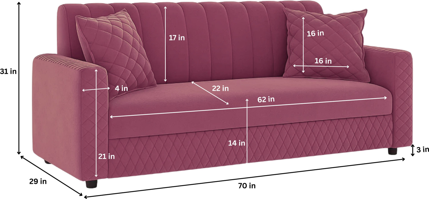 Image of WAKESURE Premium Quality Velvet Fabric 3 + 1 + 1 Sofa Set