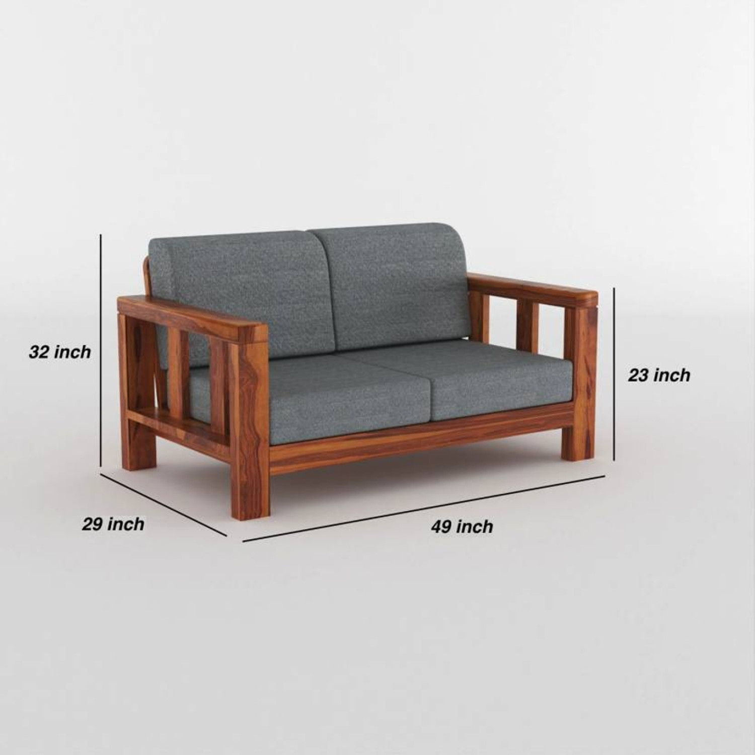 Image of Flipkart Perfect Homes Solid Sheesham Wood Six Seater Sofa Set For Living Room, Hotel Office. Fabric 3 + 2 + 1 Sofa Set