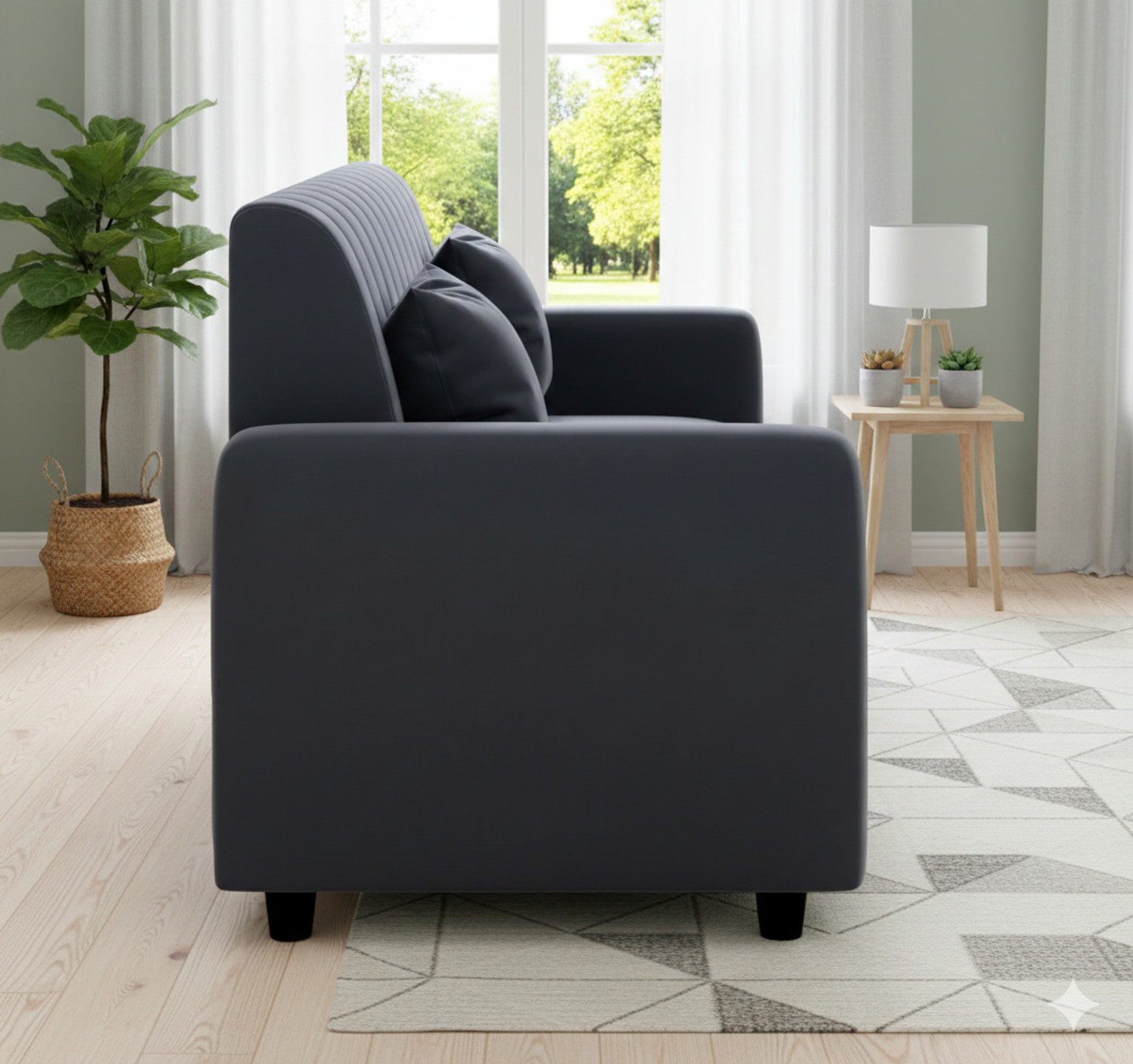 Image of FSS sofa gery set 3 seater Solid Wood 2 + 1 Sofa Set