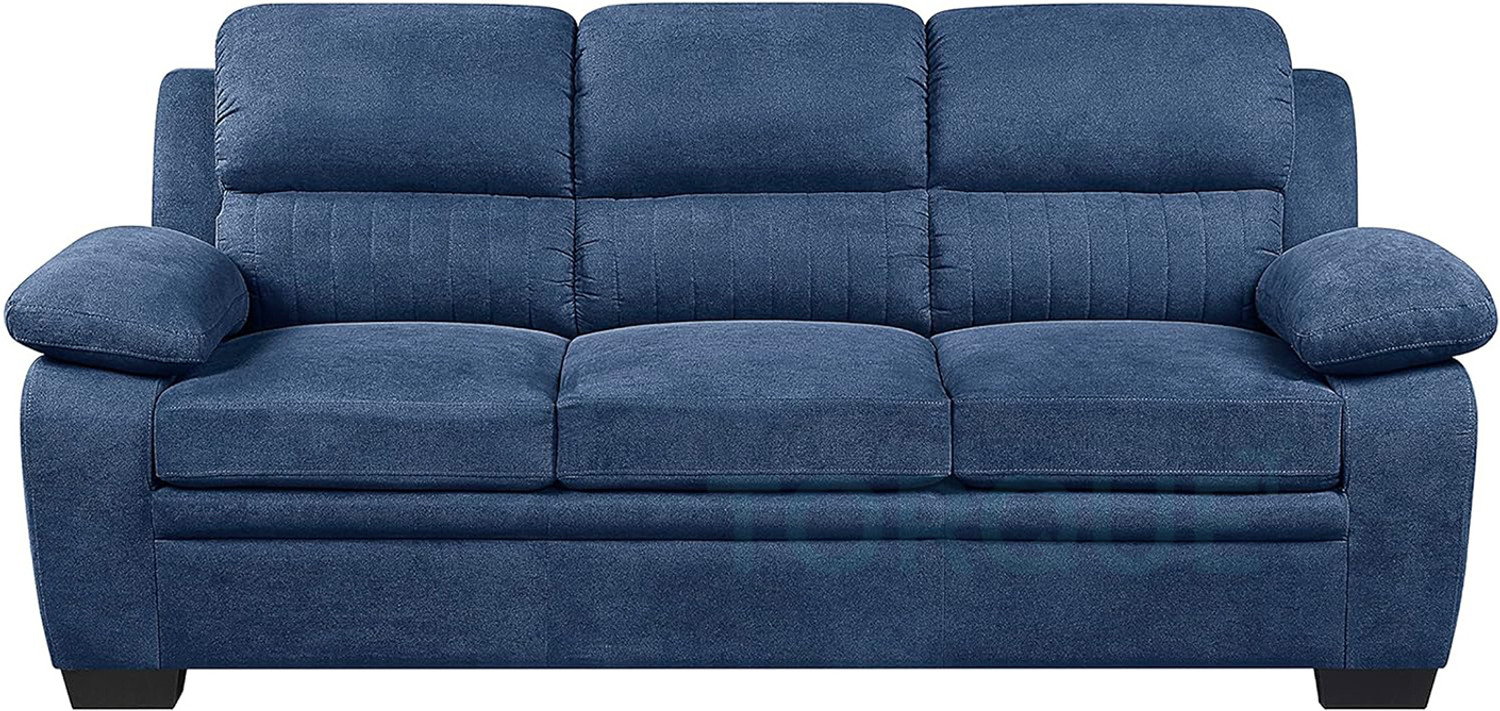 Image of Torque Jett 6 Seater Fabric Sofa for Living Room (3+2+1 Seater, Blue) Fabric 3 + 2 + 1 Sofa Set