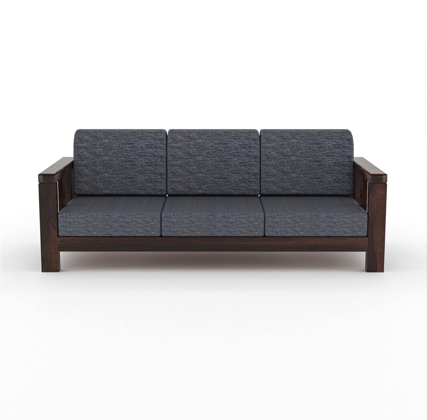 Image of Taskwood Furniture Solid Sheesham Wooden For Living Room, Cafe Fabric 3 + 1 + 1 Sofa Set