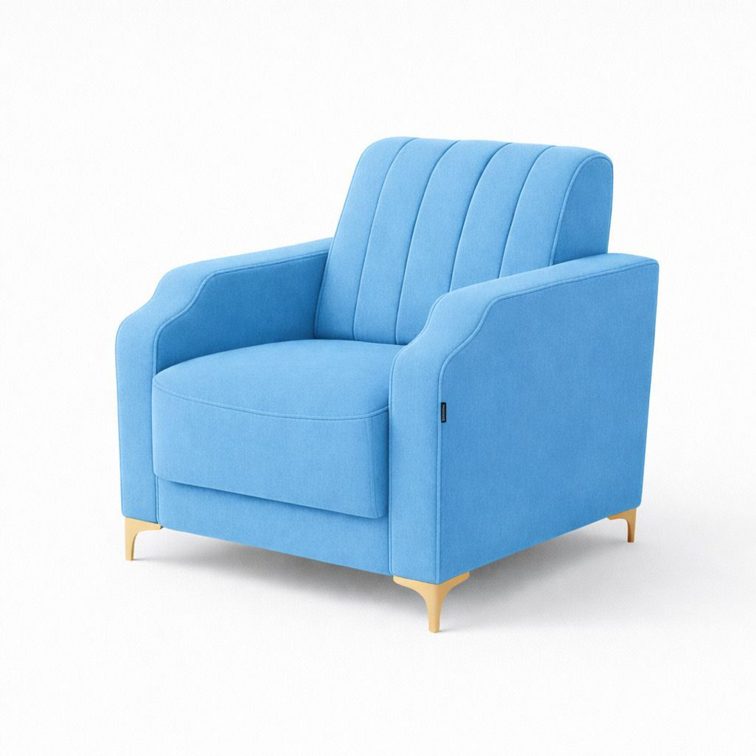 Image of BambooBay Stark 3+1 Sofa Set - Sky Blue Fabric 3 + 1 Sofa Set