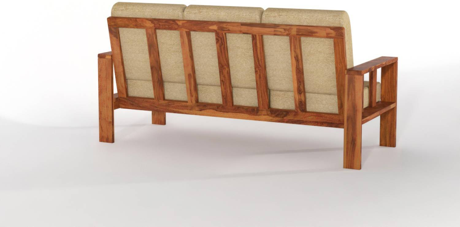 Image of Flipkart Perfect Homes Solid Sheesham Wood Five Seater Sofa Set For Living Room, Hotel Office. Fabric 3 + 2 Sofa Set