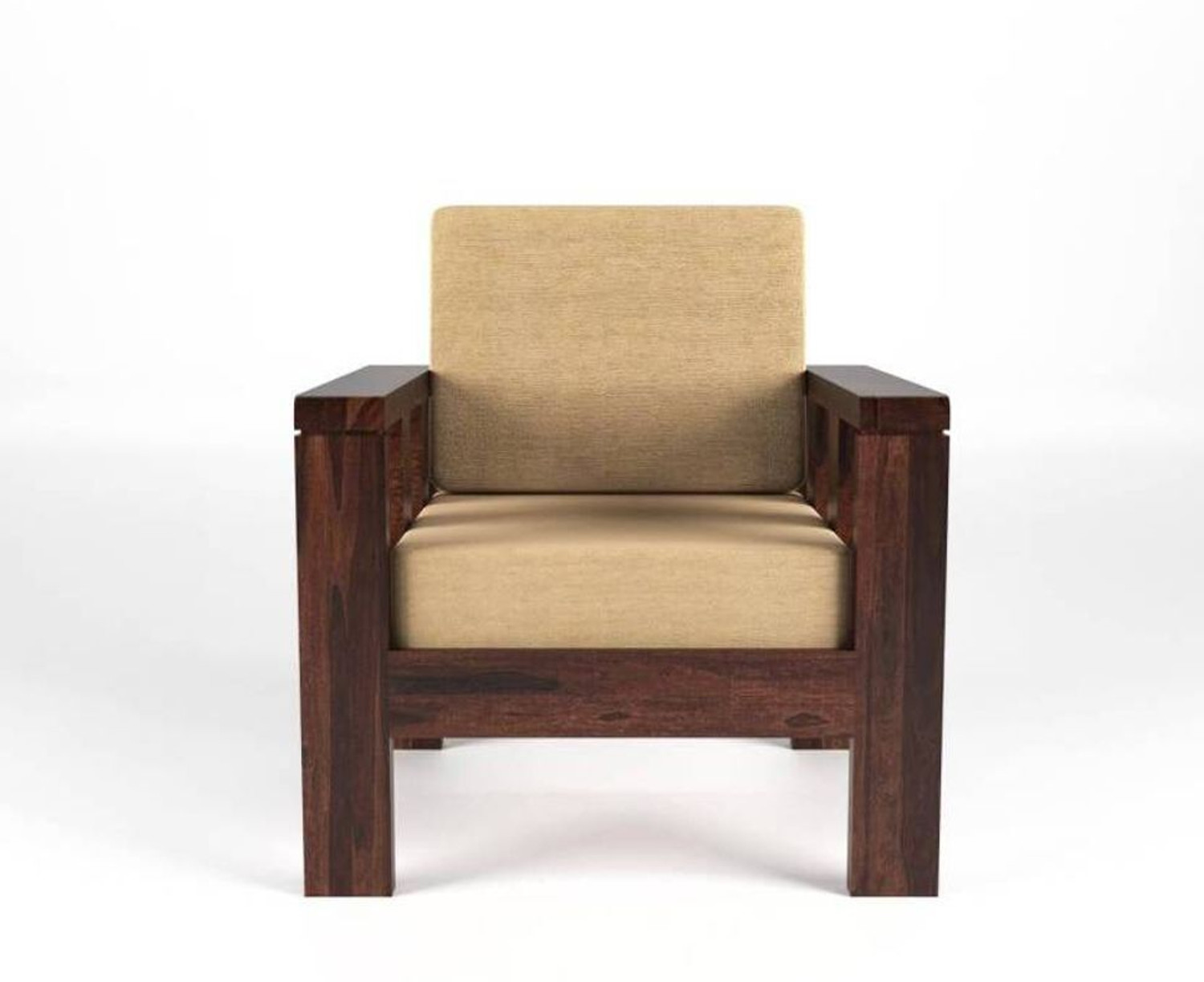 Image of Flipkart Perfect Homes Solid Sheesham Wood Five Seater Sofa Set For Living Room, Hotel Office. Fabric 3 + 1 + 1 Sofa Set