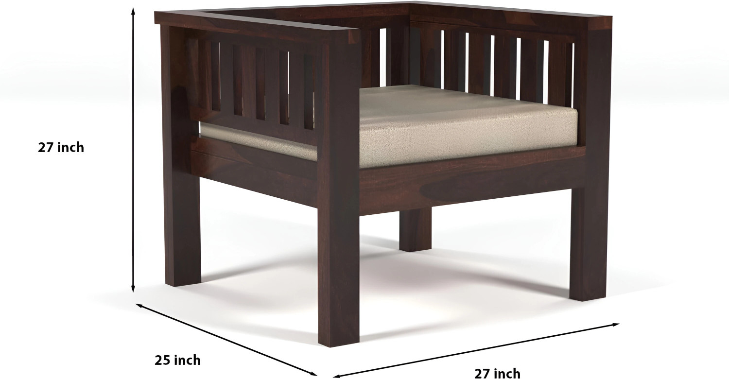 Image of saamenia furnitures Solid Sheesham Wood 5 Seater Sofa Set { 40 Density Foam And Without Pillow } Fabric 3 + 1 + 1 Sofa Set
