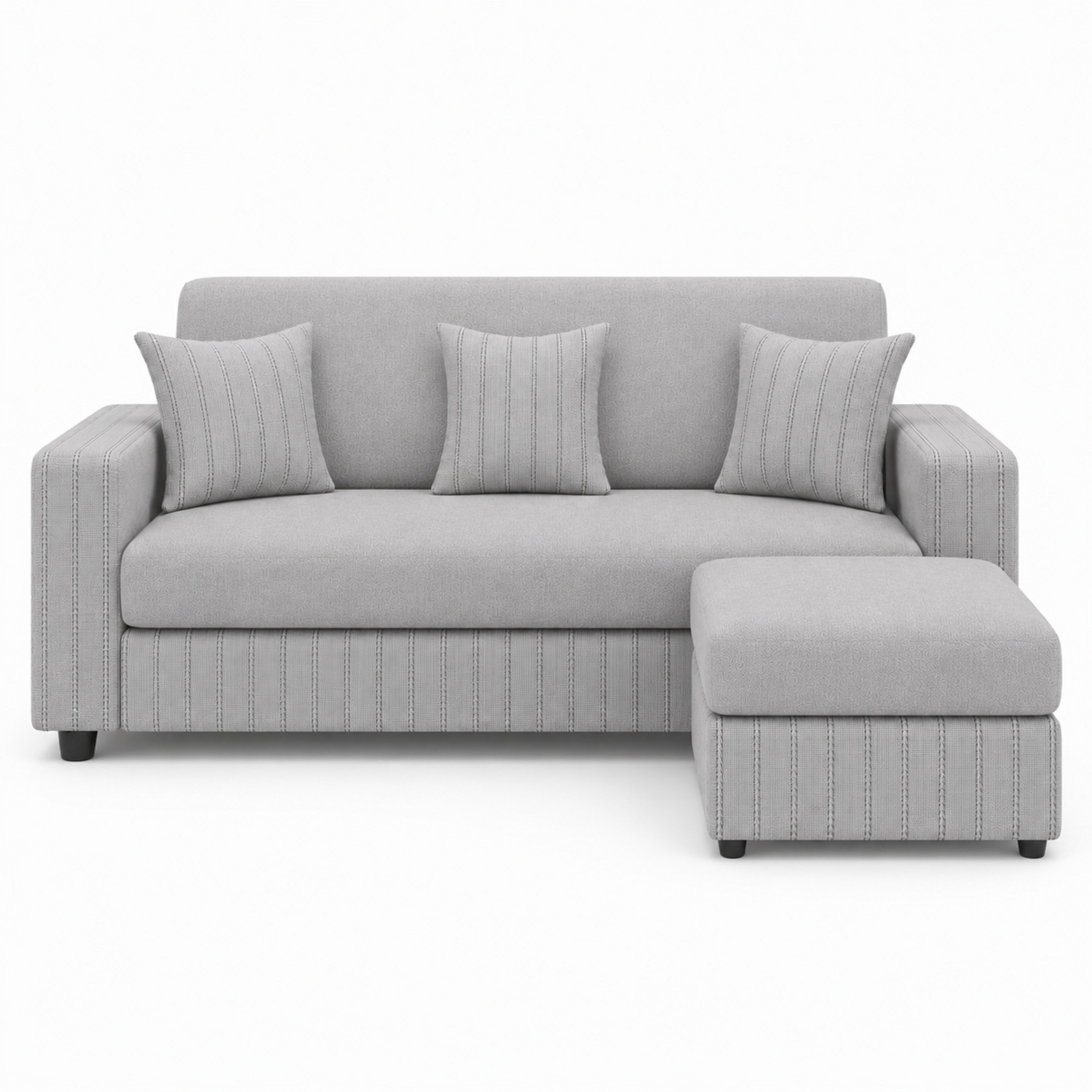 Image of WAKESURE Premium Quality Jute Fabric 3 + 1 Sofa Set
