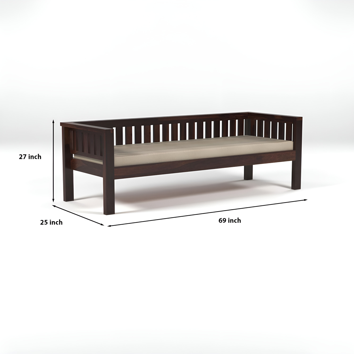 Image of saamenia furnitures Solid Sheesham Wood 5 Seater Sofa Set { 40 Density Foam And Without Pillow } Fabric 3 + 1 + 1 Sofa Set