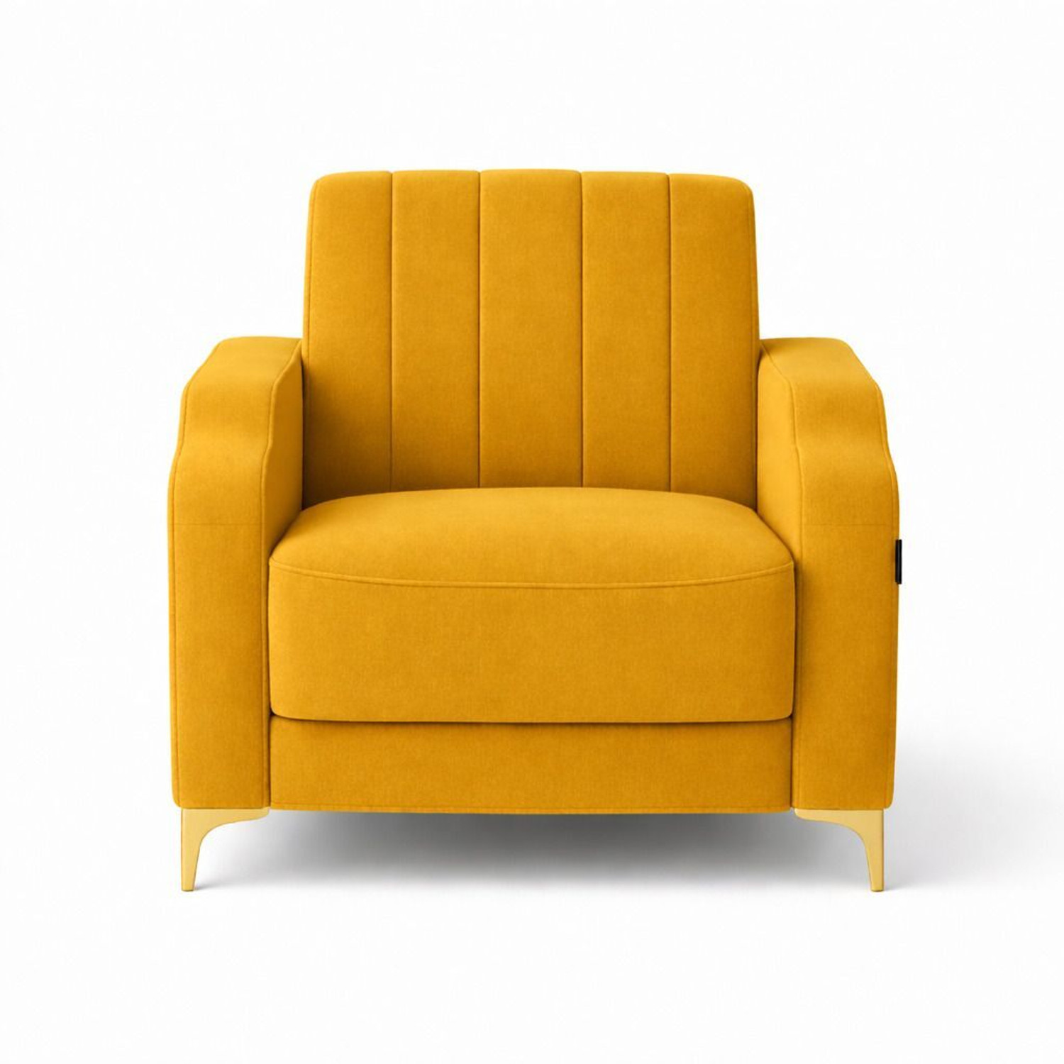 Image of BambooBay Stark 3+1 Sofa Set - Mustard Yellow Fabric 3 + 1 Sofa Set