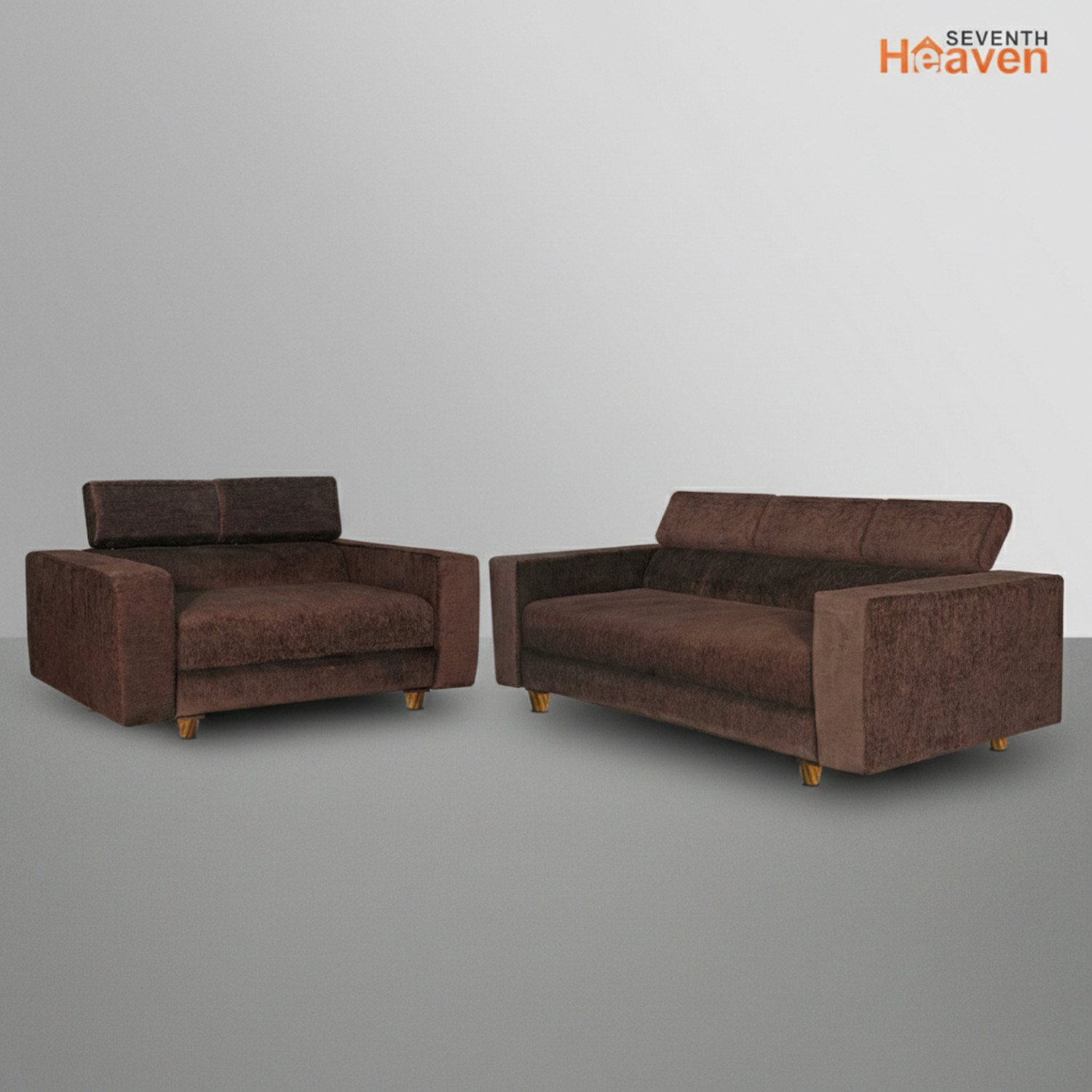 Image of Seventh Heaven Berlin 5 Seater Sofa Set, Chenille Molfino Fabric with 1 Year Warranty Fabric 3 + 2 Sofa Set