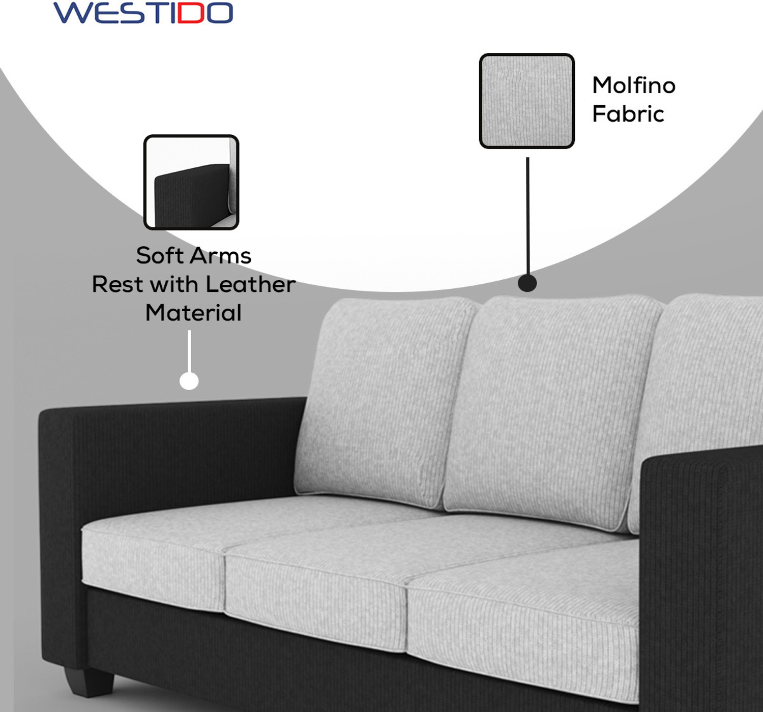 Image of WESTIDO Fabric 3 + 1 Sofa Set