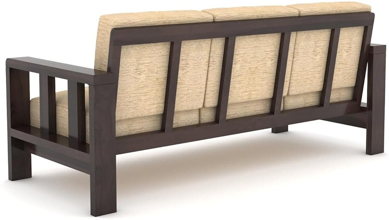 Image of HDWOOD Solid Sheesham Wood Six Seater Sofa Set For Living Room / Office / Guest Room | Fabric 3 + 2 + 1 Sofa Set