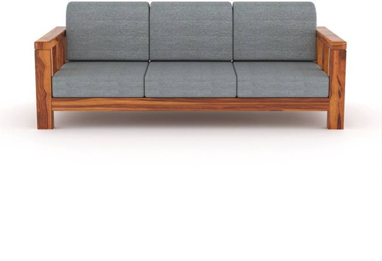 Image of Flipkart Perfect Homes Solid Sheesham Wood Six Seater Sofa Set For Living Room, Hotel Office. Fabric 3 + 2 + 1 Sofa Set