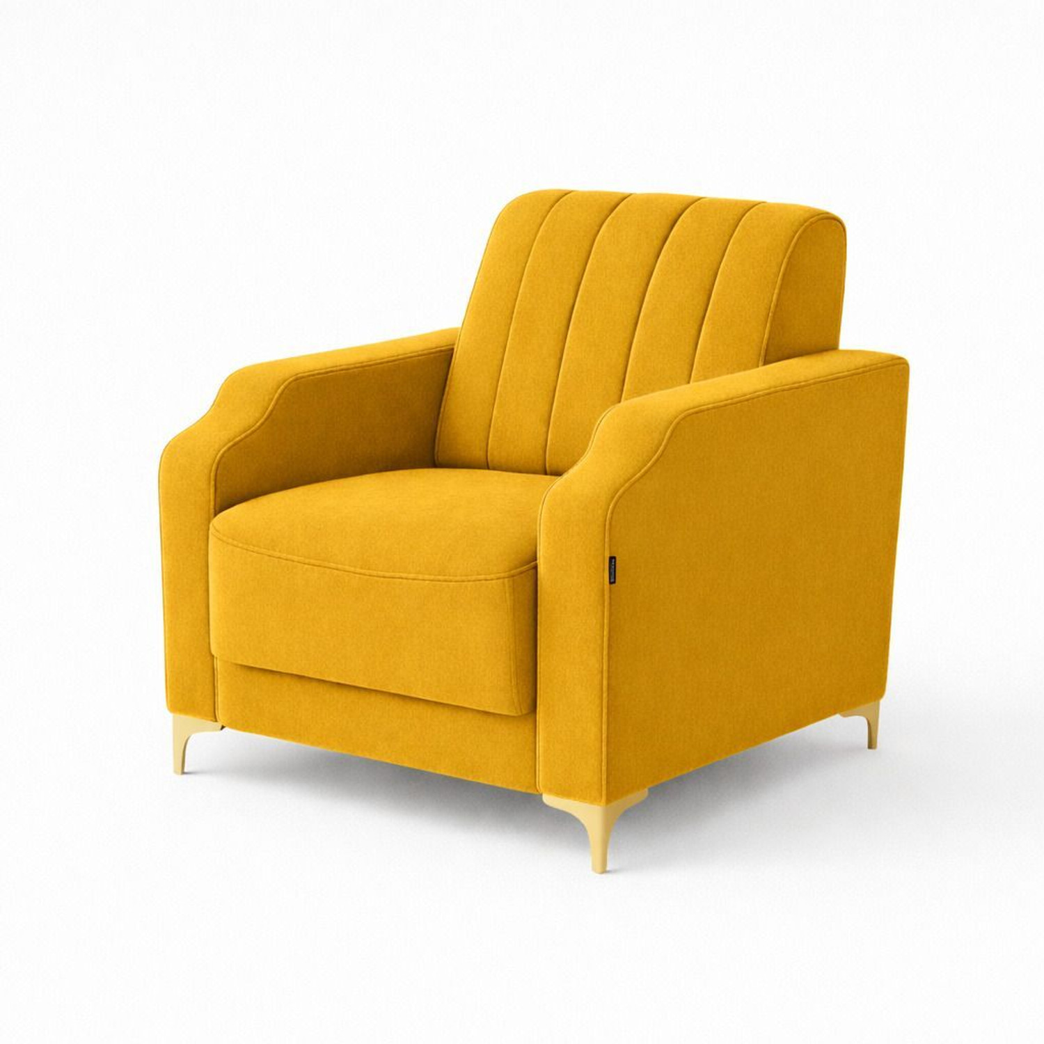 Image of BambooBay Stark 3+1 Sofa Set - Mustard Yellow Fabric 3 + 1 Sofa Set