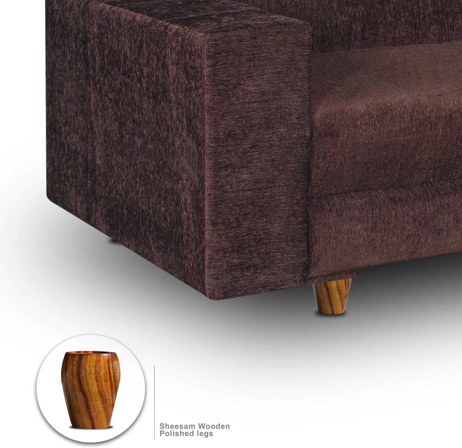 Image of Seventh Heaven Berlin 5 Seater Sofa, Extra Spacious, Chenille Molfino Fabric: Fabric 3 + 1 + 1 Sofa Set