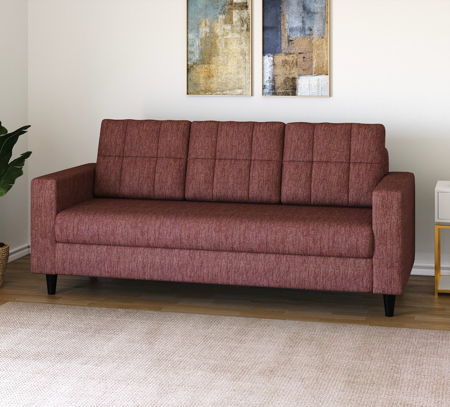 Image of RM HOME Gaura Molfino fabric for living room Fabric 3 Seater Sofa
