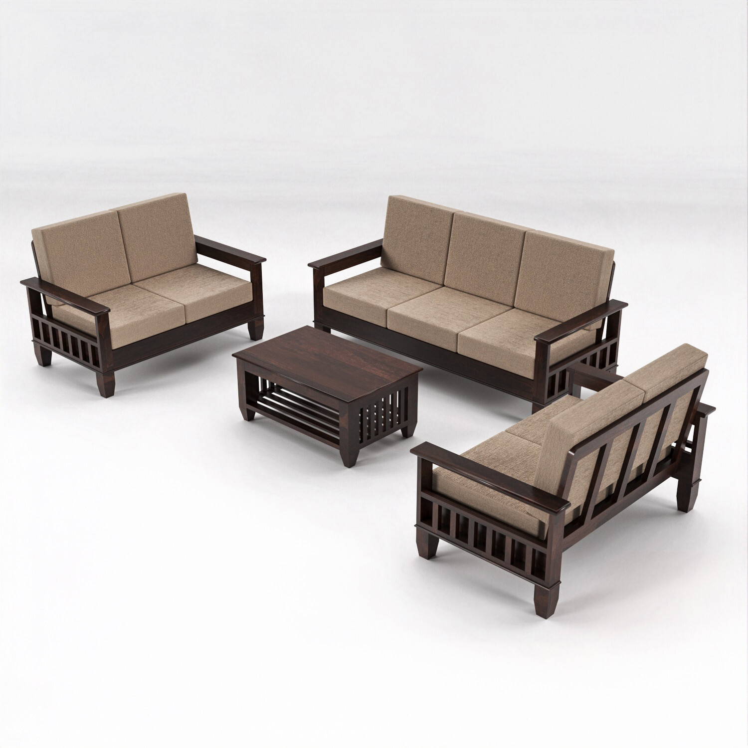 Image of Bhagwati Arts 7 Seater Sofa Set For Living, Waiting Room / Office Fabric 3 + 2 + 2 Sofa Set