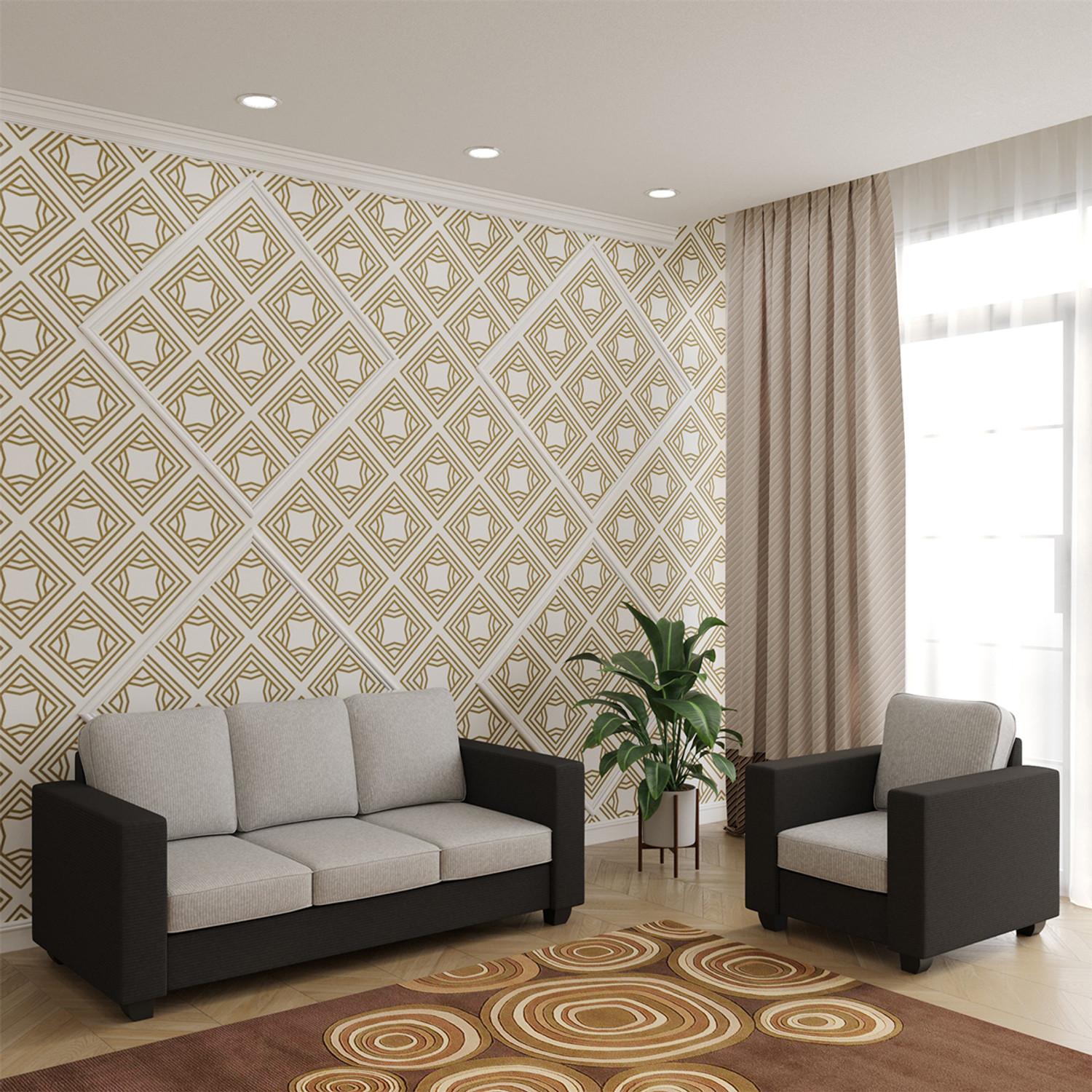 Image of WESTIDO Fabric 3 + 1 Sofa Set