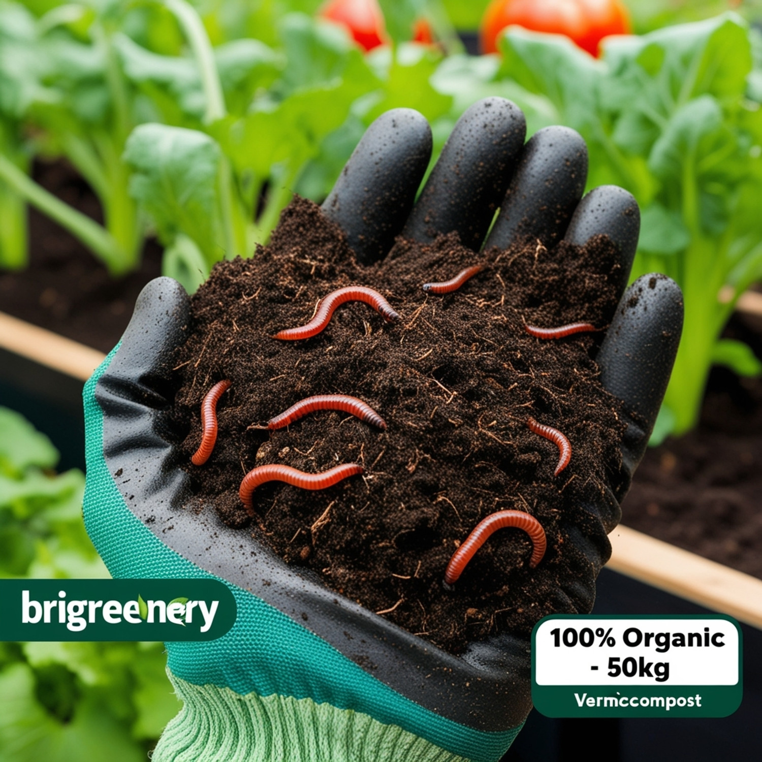 Image of BriGreenery Organic Plant Nutrition Vermicompost 50kg Manure