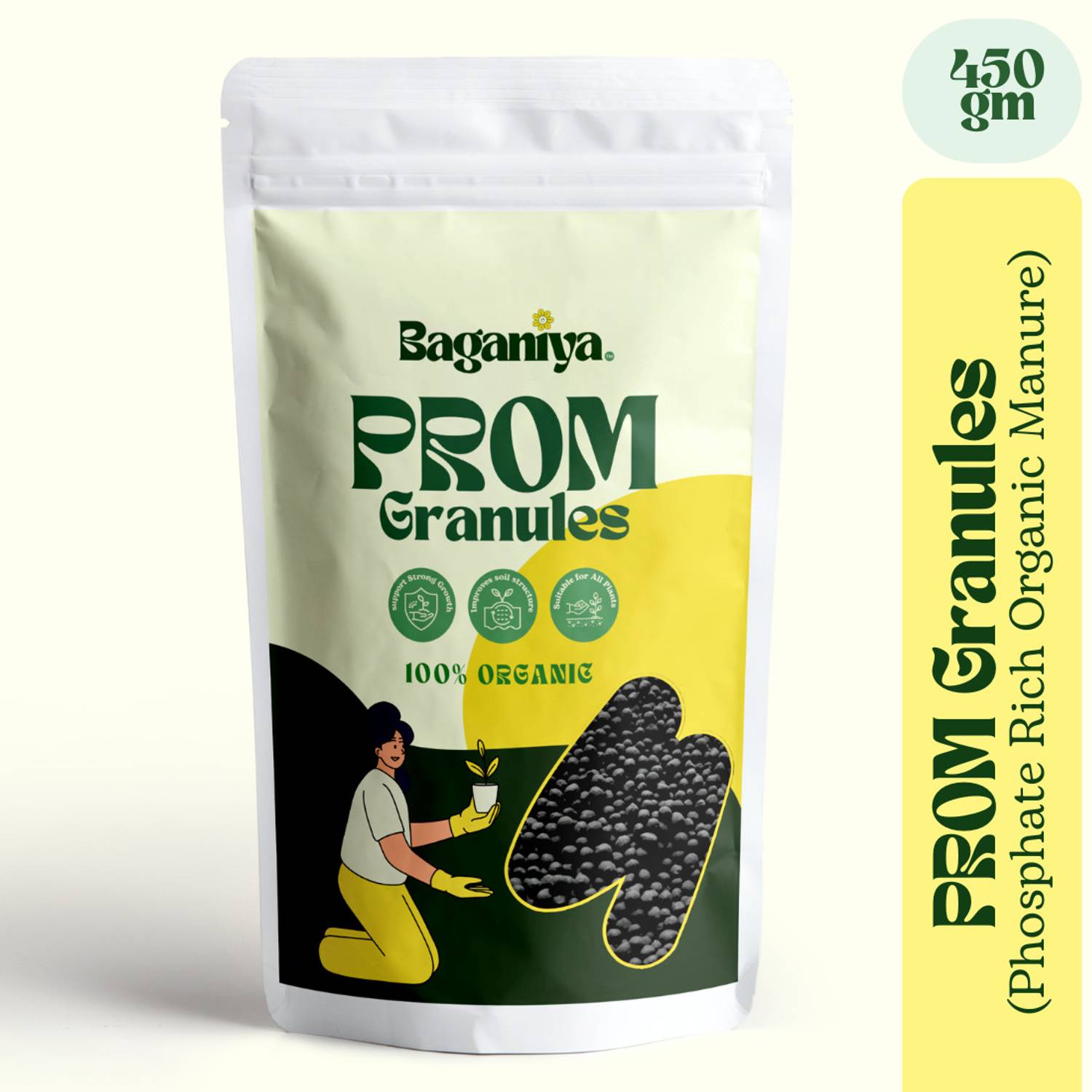 Baganiya PROM Phosphate Rich Organic Manure Granules for Plants and Home Gardening Fertilizer, Manure, Potting Mixture