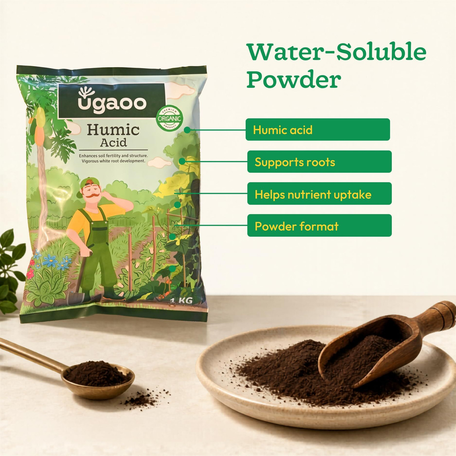 Image of UGAOO Humic Acid Organic Soil Conditioner And Fertilizer For Plants Fertilizer