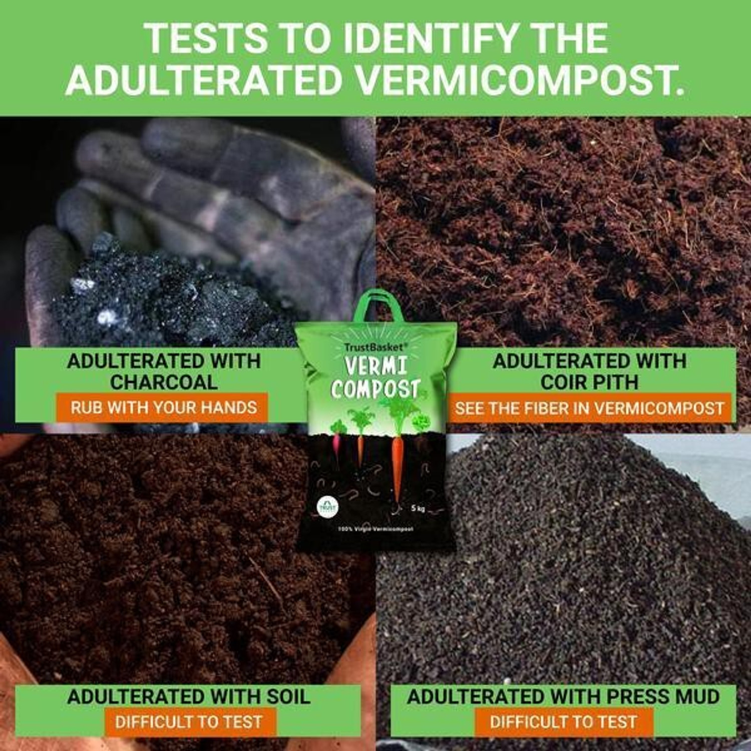 Image of TrustBasket Organic Vermicompost for Plants Manure, Fertilizer