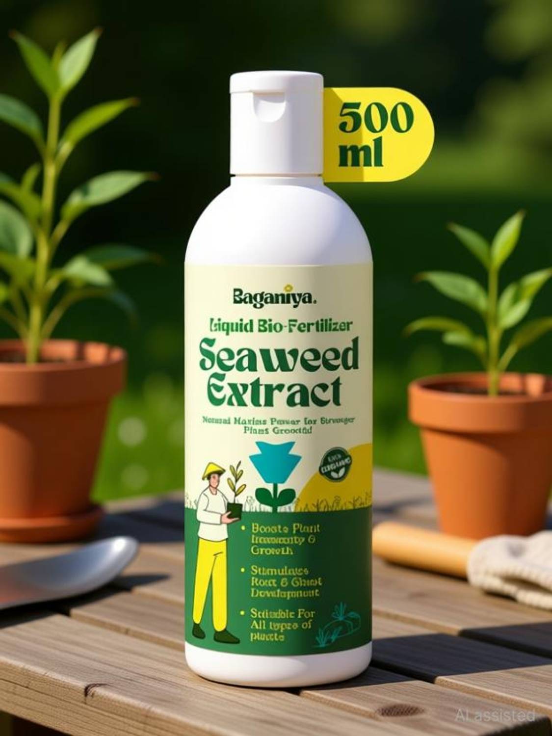 Baganiya Seaweed Extract Liquid Bio-Fertilizer for plants & Home Gardening Fertilizer, Potting Mixture, Manure