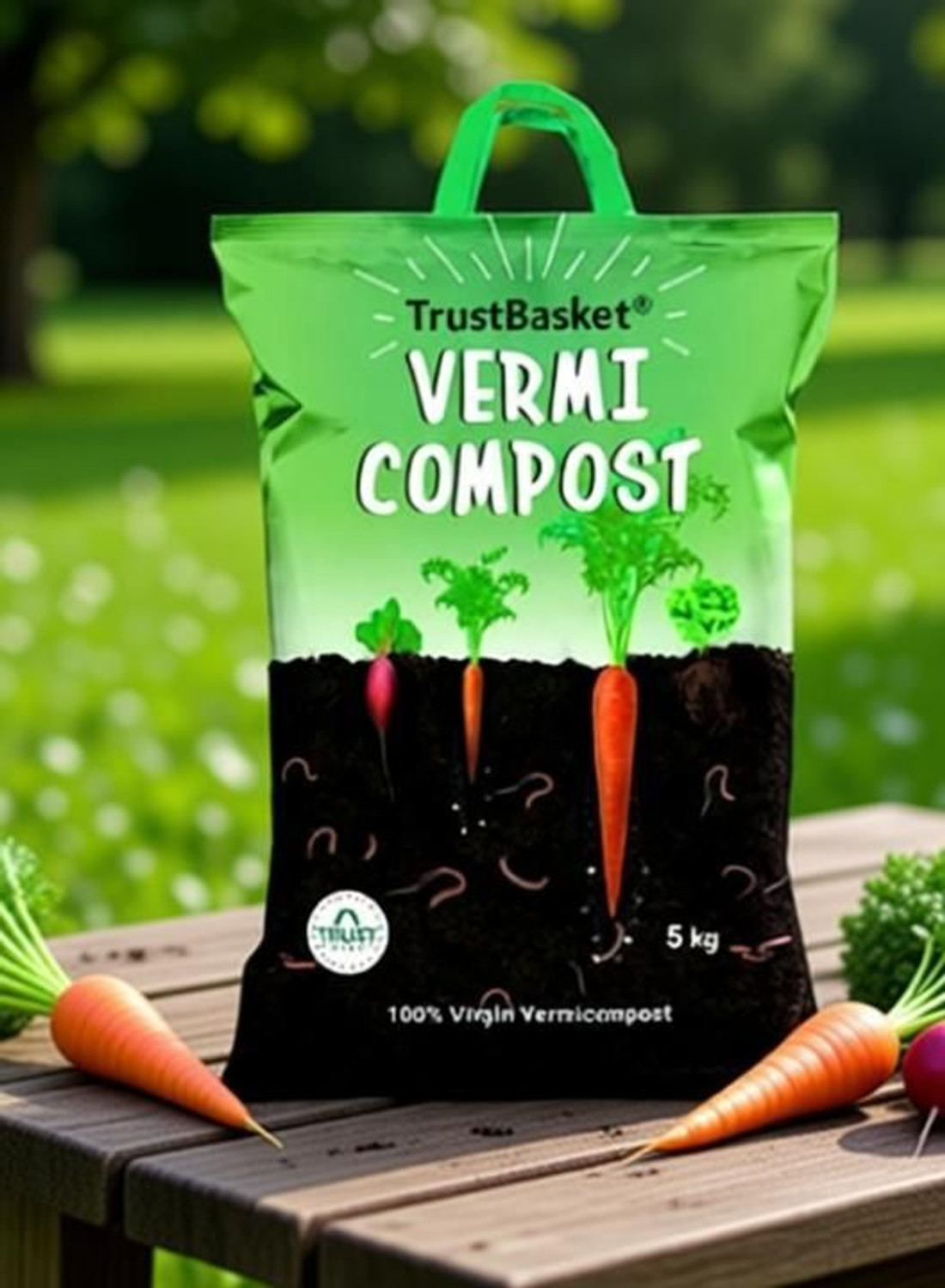Image of TrustBasket Organic Vermicompost for Plants Manure, Fertilizer