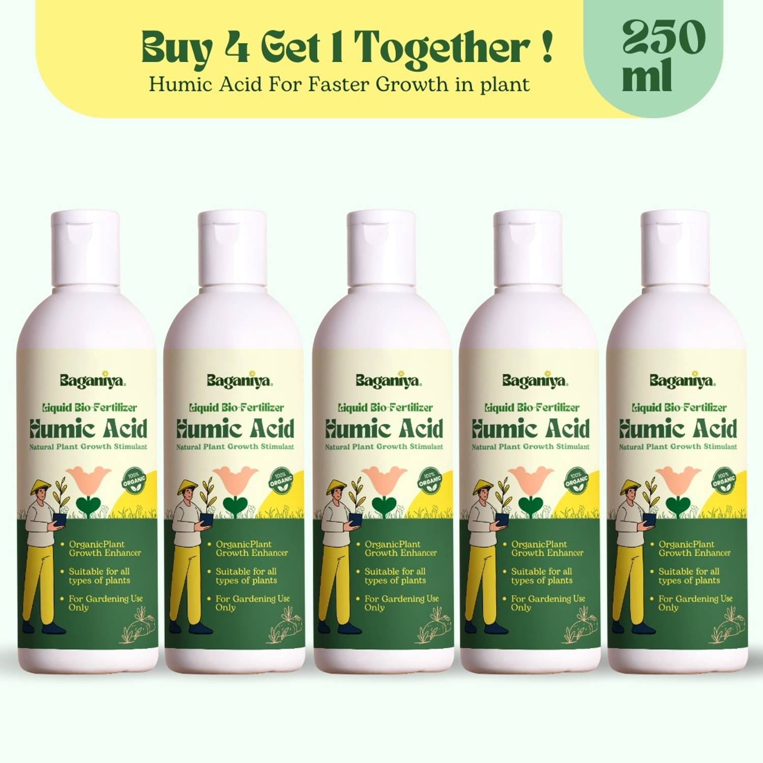 Baganiya Humic Acid Liquid Bio-Fertilizer for Plants Fertilizer, Manure, Potting Mixture