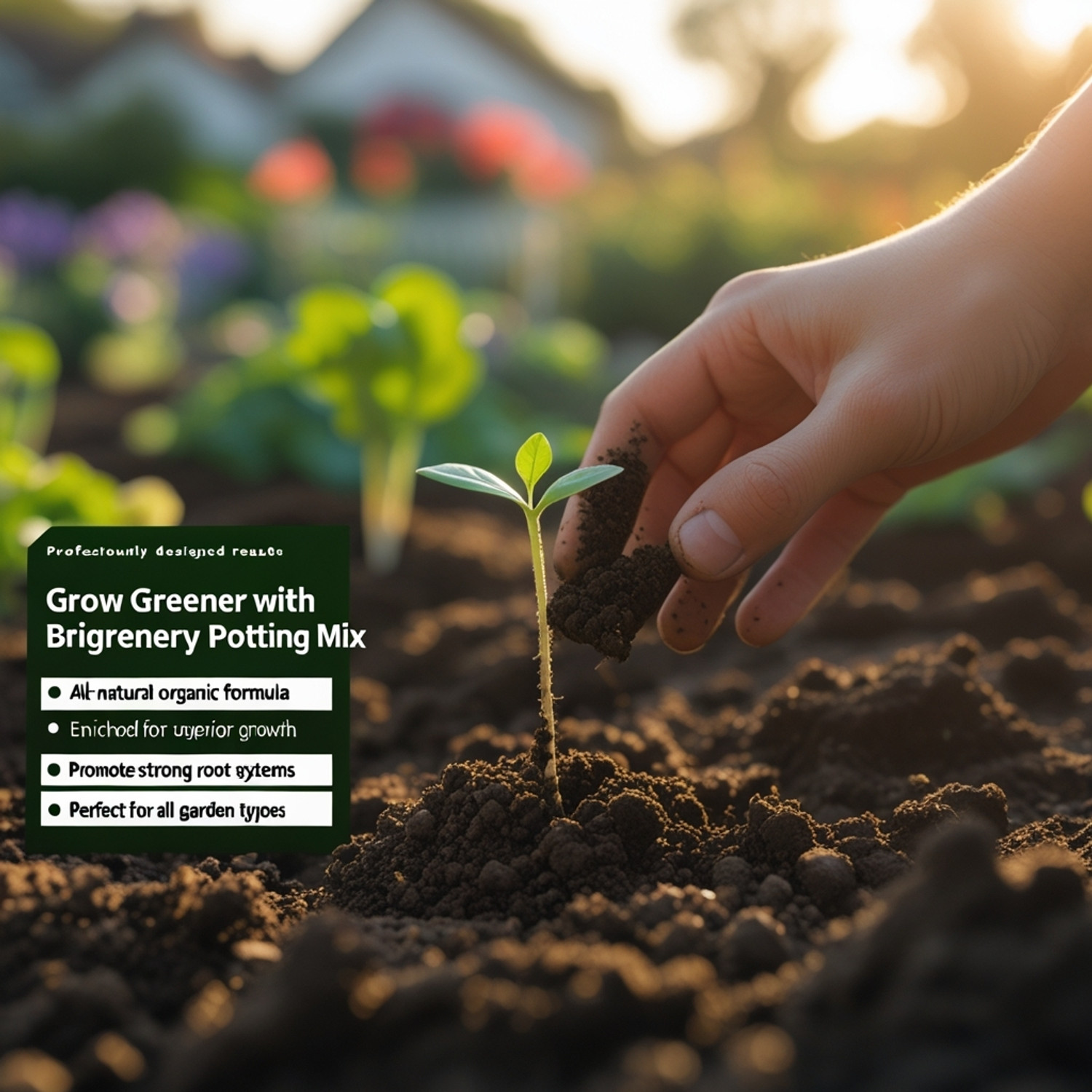 Image of BriGreenery Premium Potting Mix 50kg | Vegetable & Flower Growing Soil for Terrace Gardens Potting Mixture