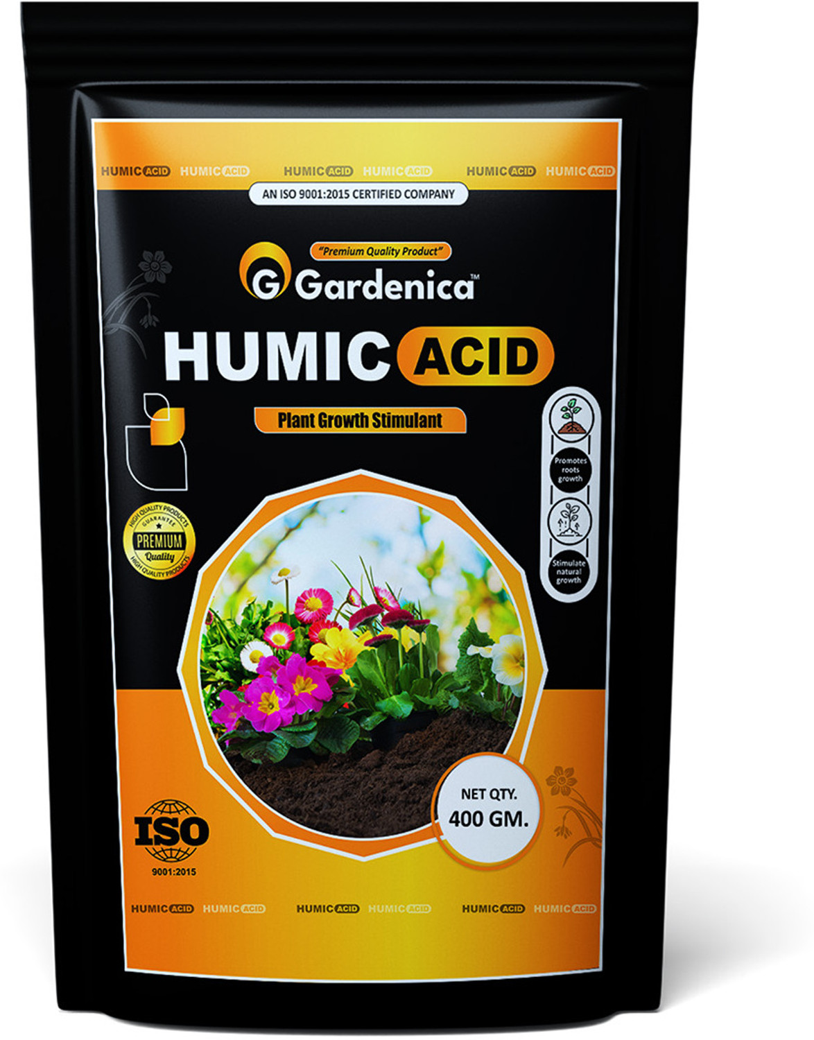 Image of Gardenica Humic Acid Fertilizer For Plant Growth Enhancer and improves Plant Root System Fertilizer, Manure, Pesticide, Soil