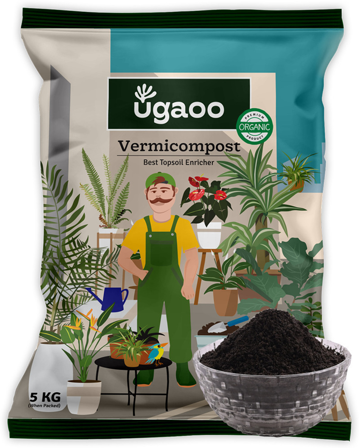Image of UGAOO Organic Vermicompost for Plants - Fertilizer