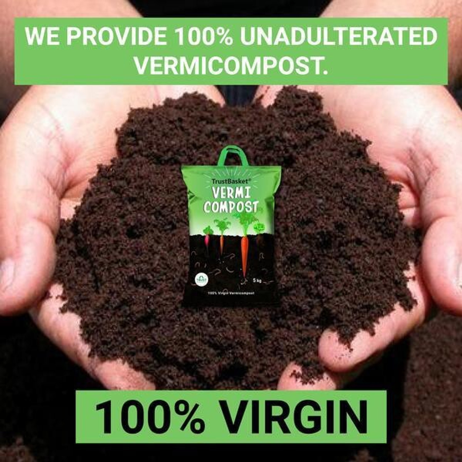 Image of TrustBasket Organic Vermicompost for Plants Manure, Fertilizer