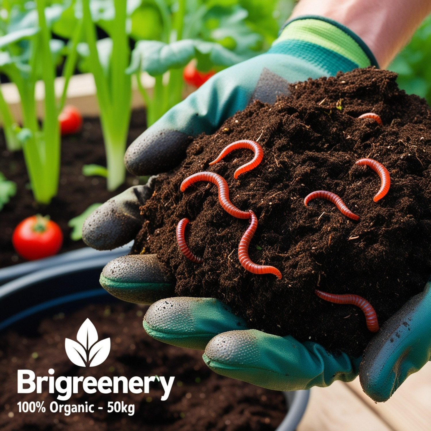 Image of BriGreenery 50kg Natural Vermicompost Manure for Garden Plants Manure