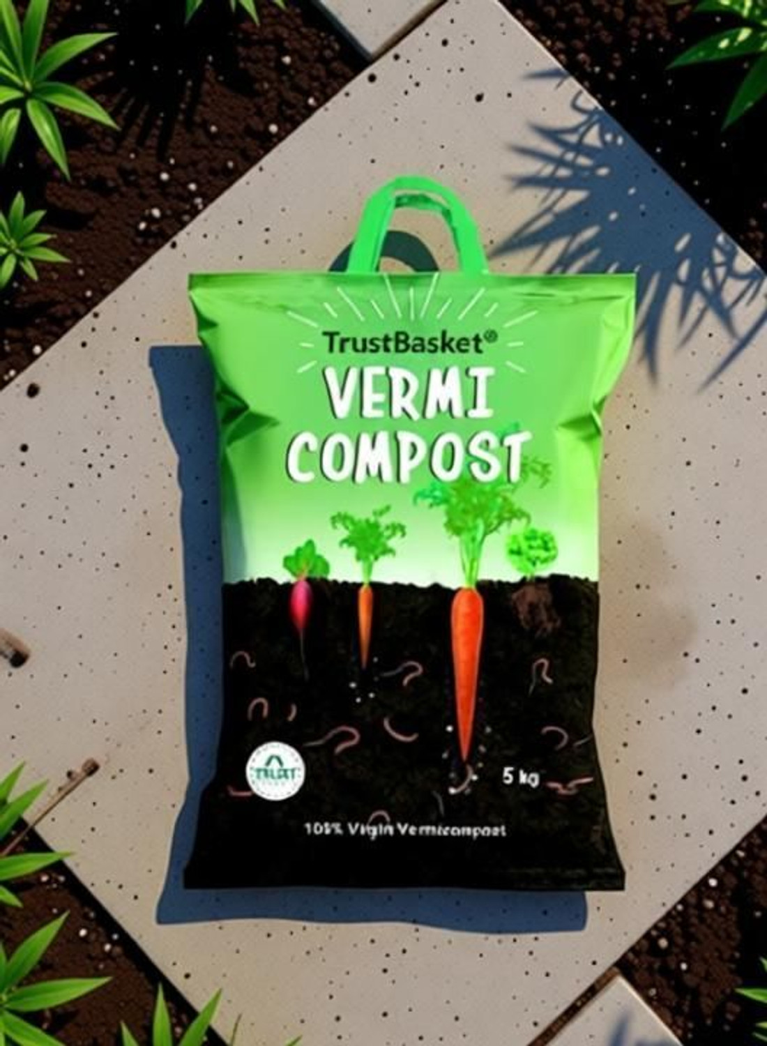 Image of TrustBasket Organic Vermicompost for Plants Manure, Fertilizer