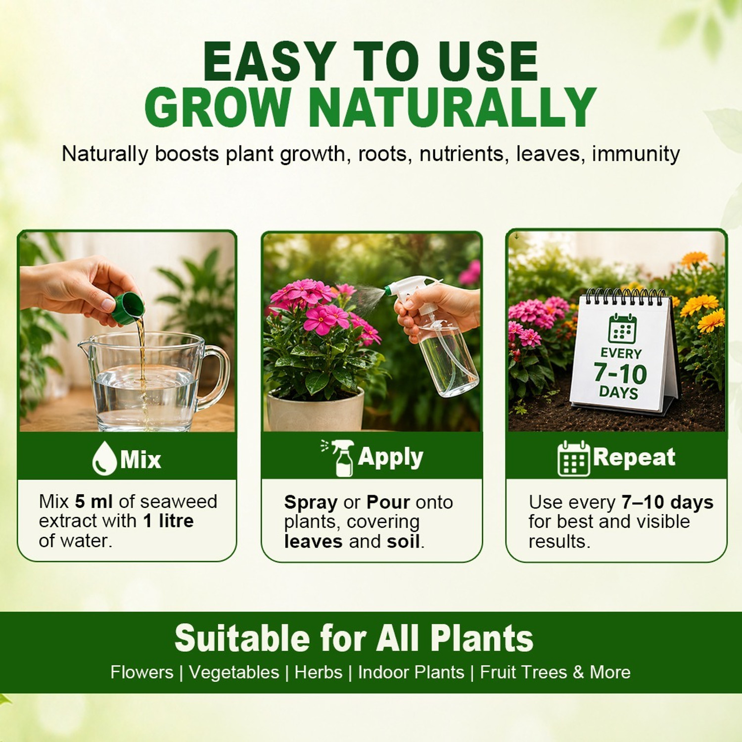 Image of Plantboost Liquid Seaweed Extract Fertilizer for Indoor, Outdoor & Flowering Plants Potting Mixture
