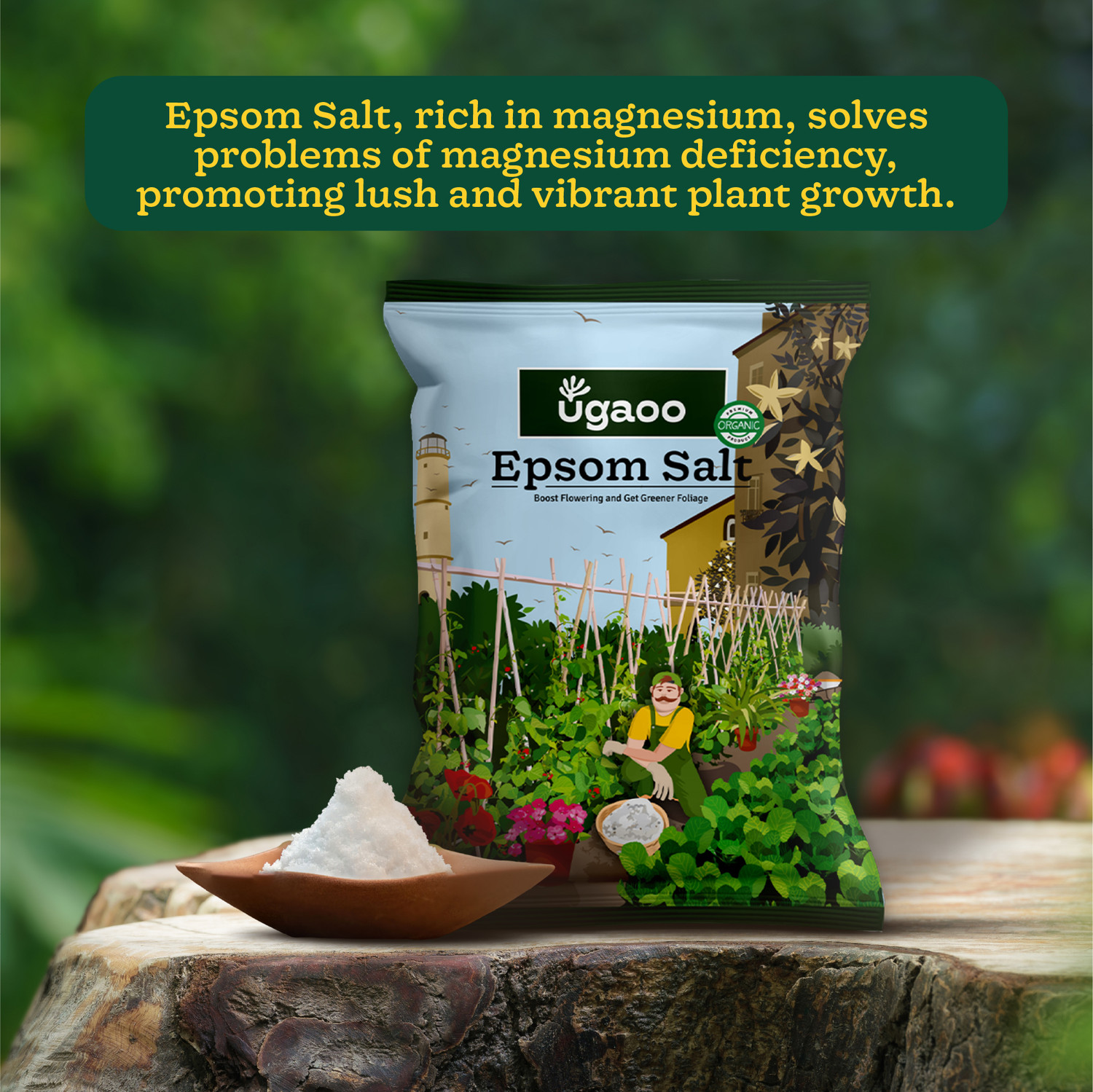 Image of UGAOO Epsom Salt For Plants Growth - Magnesium Sulphate Organic Fertilizer (3 Kg) Fertilizer