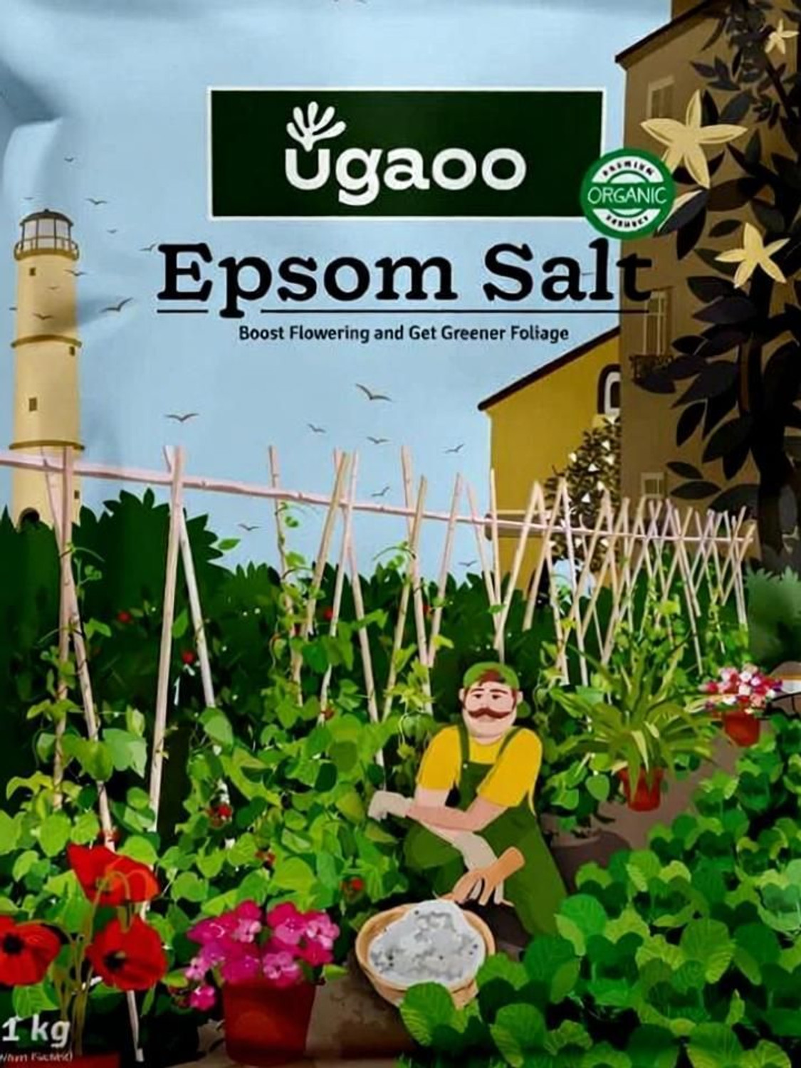 Image of UGAOO Epsom Salt for Plants Growth - Magnesium Sulphate Organic Fertilizer - 1 Kg Fertilizer