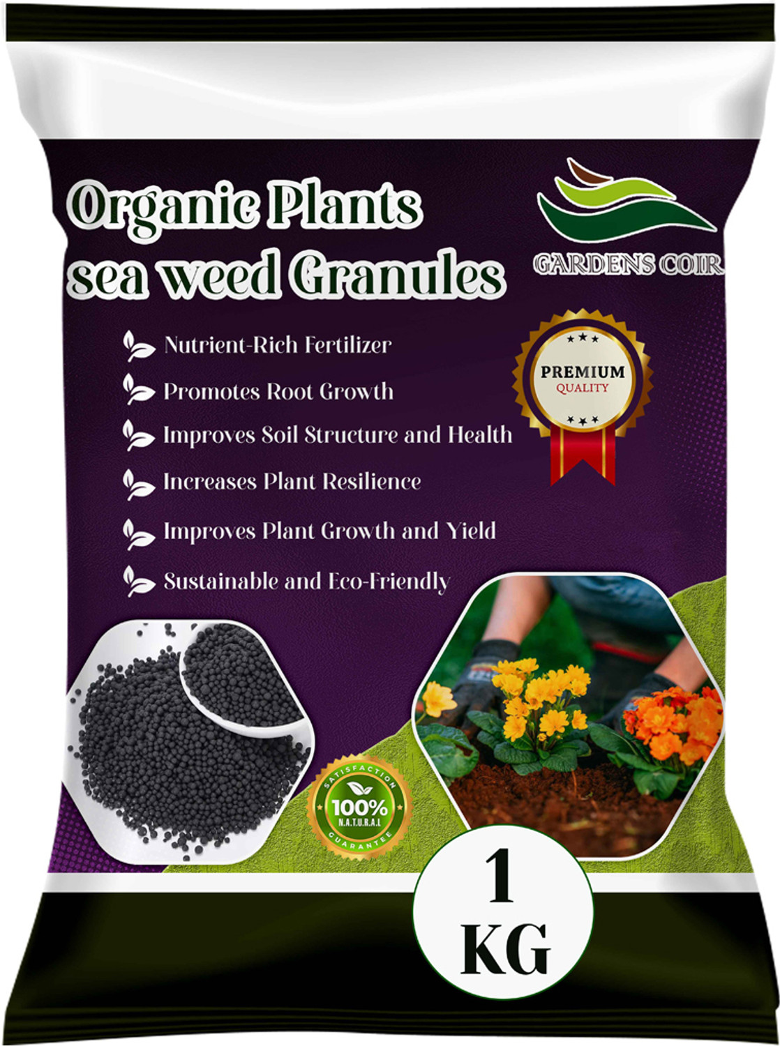 Image of GARDENSCOIR SEA WEED EXTRACT GRANULES- SEA WEED FERTILIZER FOR PLANTS Fertilizer