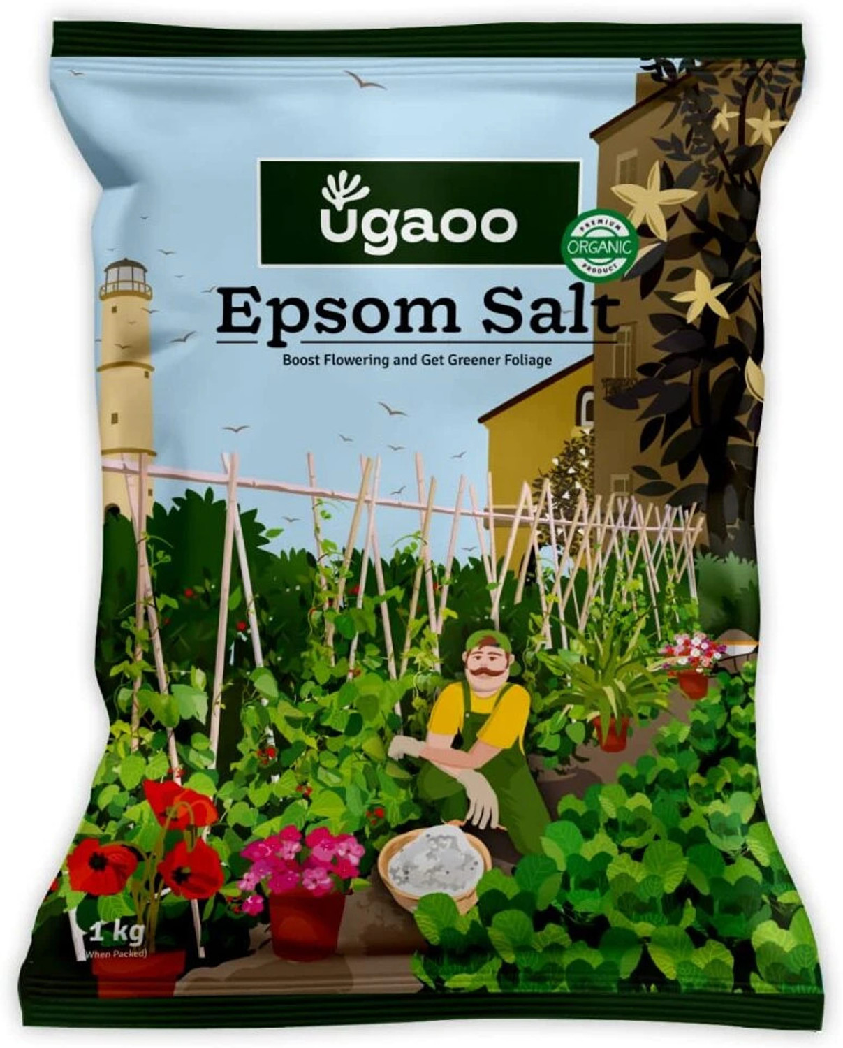 Image of UGAOO Epsom Salt for Plants Growth - Magnesium Sulphate Organic Fertilizer - 1 Kg Fertilizer