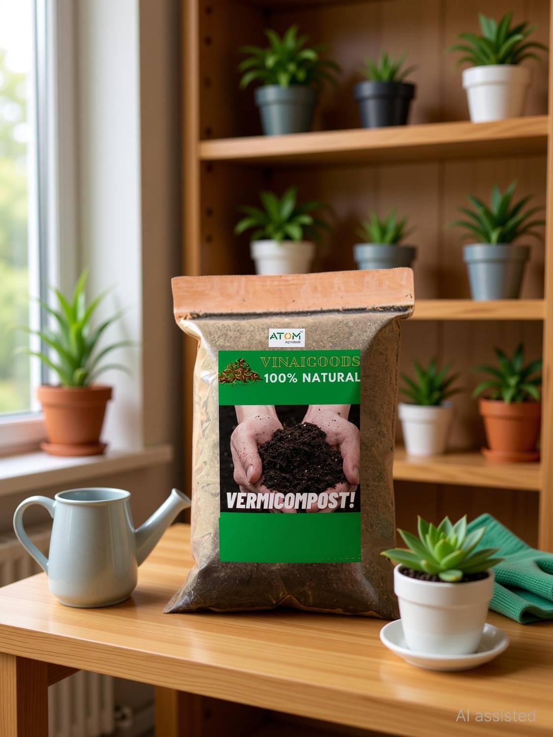 ATOM Agrotech Vermicompost 10Kg Soil Manure/Fertilizer ( Pack of 5kg +5kg ) Manure