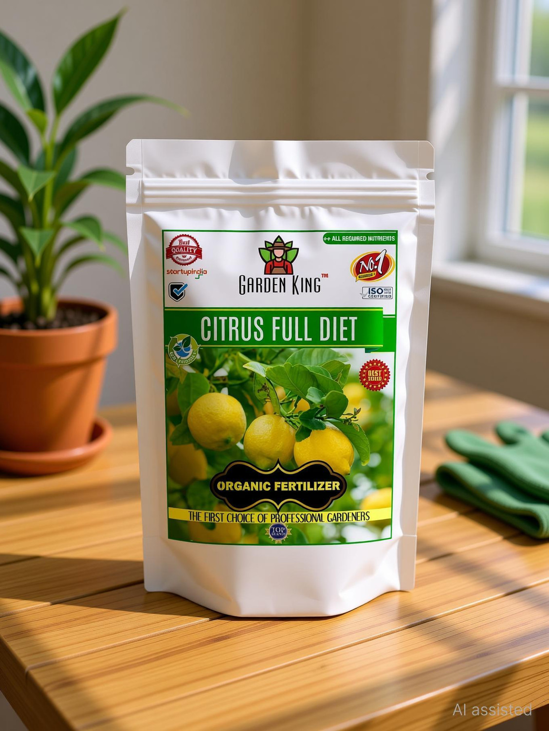 Image of Garden King Citrus Full Diet, Essential Organic Fertilizer For citrus Plants, Double Filtered with All Required Nutrients and Active Micro-Organism fast Growth Fertilizer