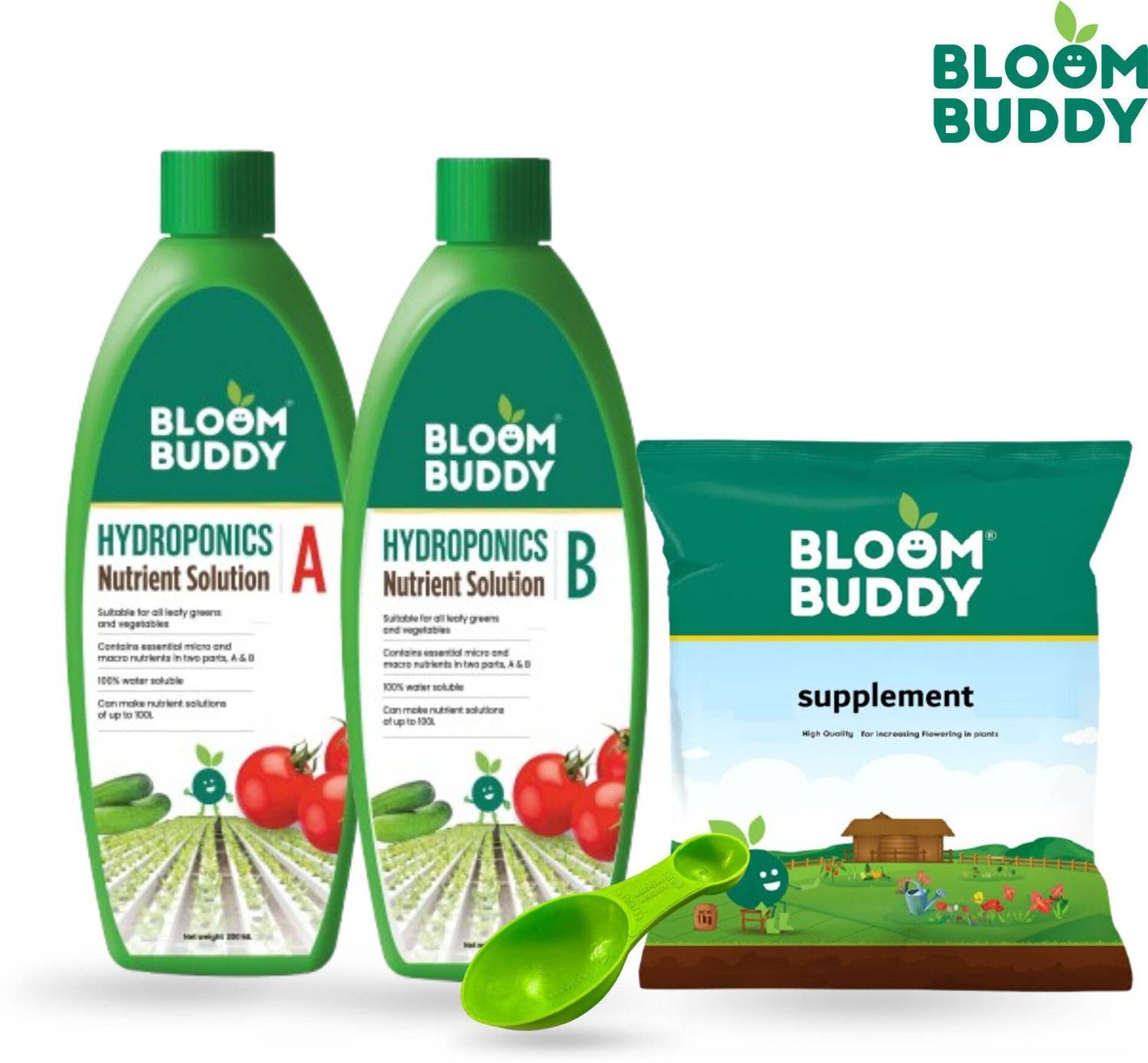 Bloom Buddy Hydroponics AB Nutrient Solution + Soluble Mg Supplement Fertilizer