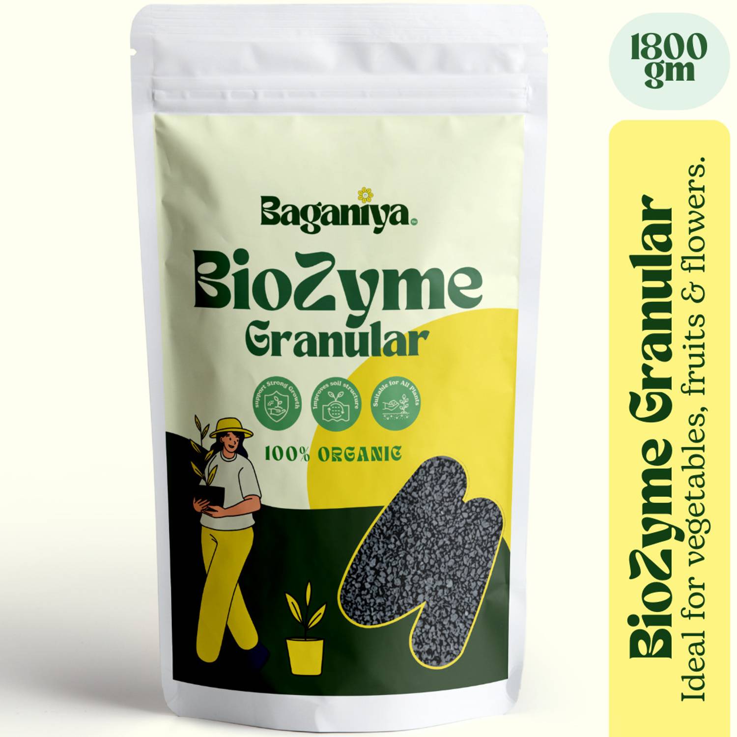 Baganiya BioZyme Granular for Plants and Home Gardening Fertilizer, Manure, Potting Mixture