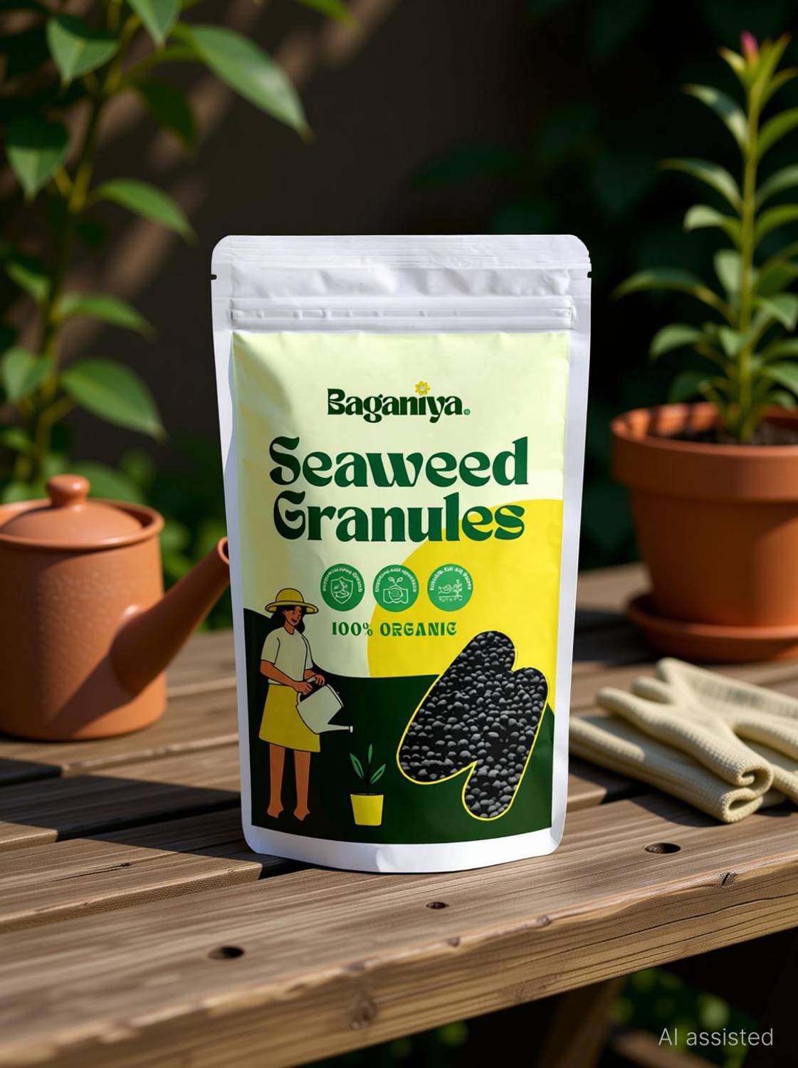 Baganiya Seaweed Extract Granules Fertilizer for Plants Fertilizer, Manure, Potting Mixture