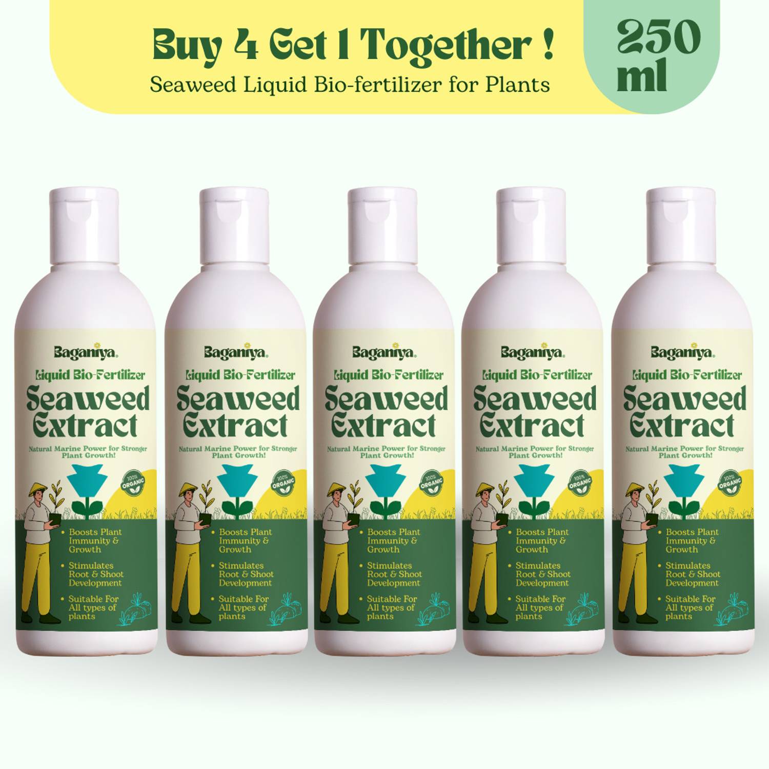 Baganiya Seaweed Extract Liquid Bio-Fertilizer for plants & Home Gardening Fertilizer Fertilizer, Manure, Potting Mixture