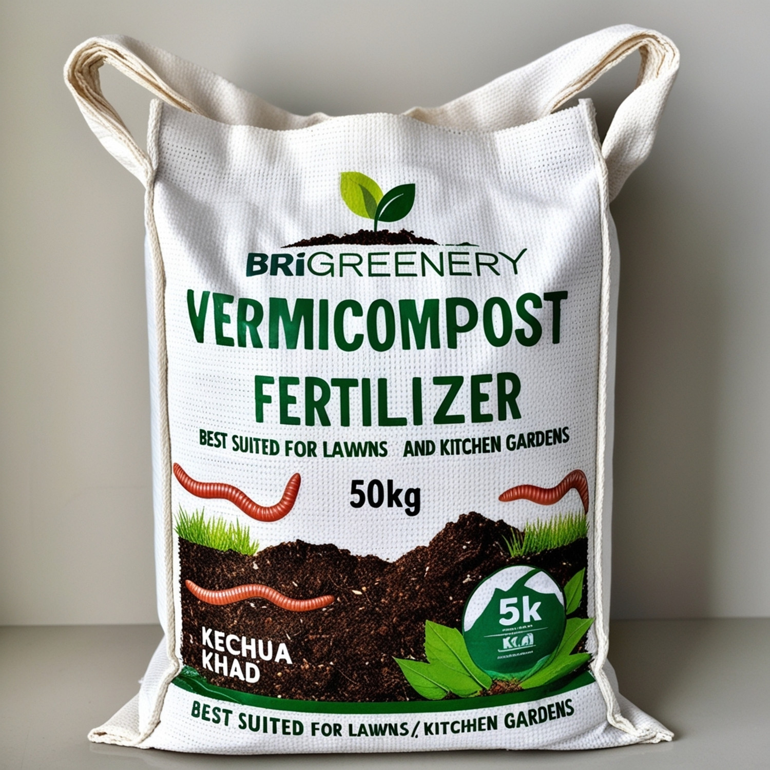 Image of BriGreenery 50kg Natural Vermicompost Manure for Garden Plants Manure