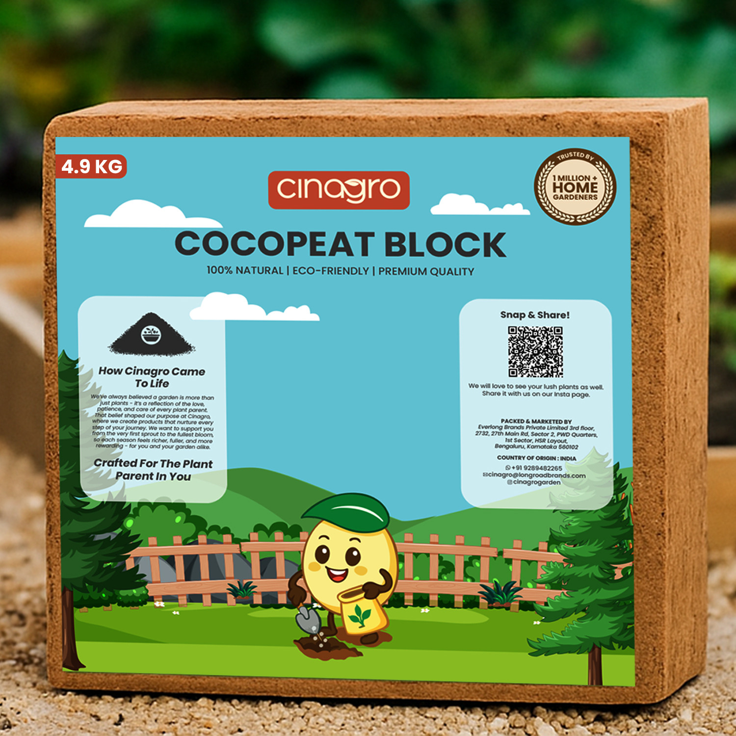 Image of Cinagro Cocopeat Organic Fertilizer for Home Gardening Potting Mixture