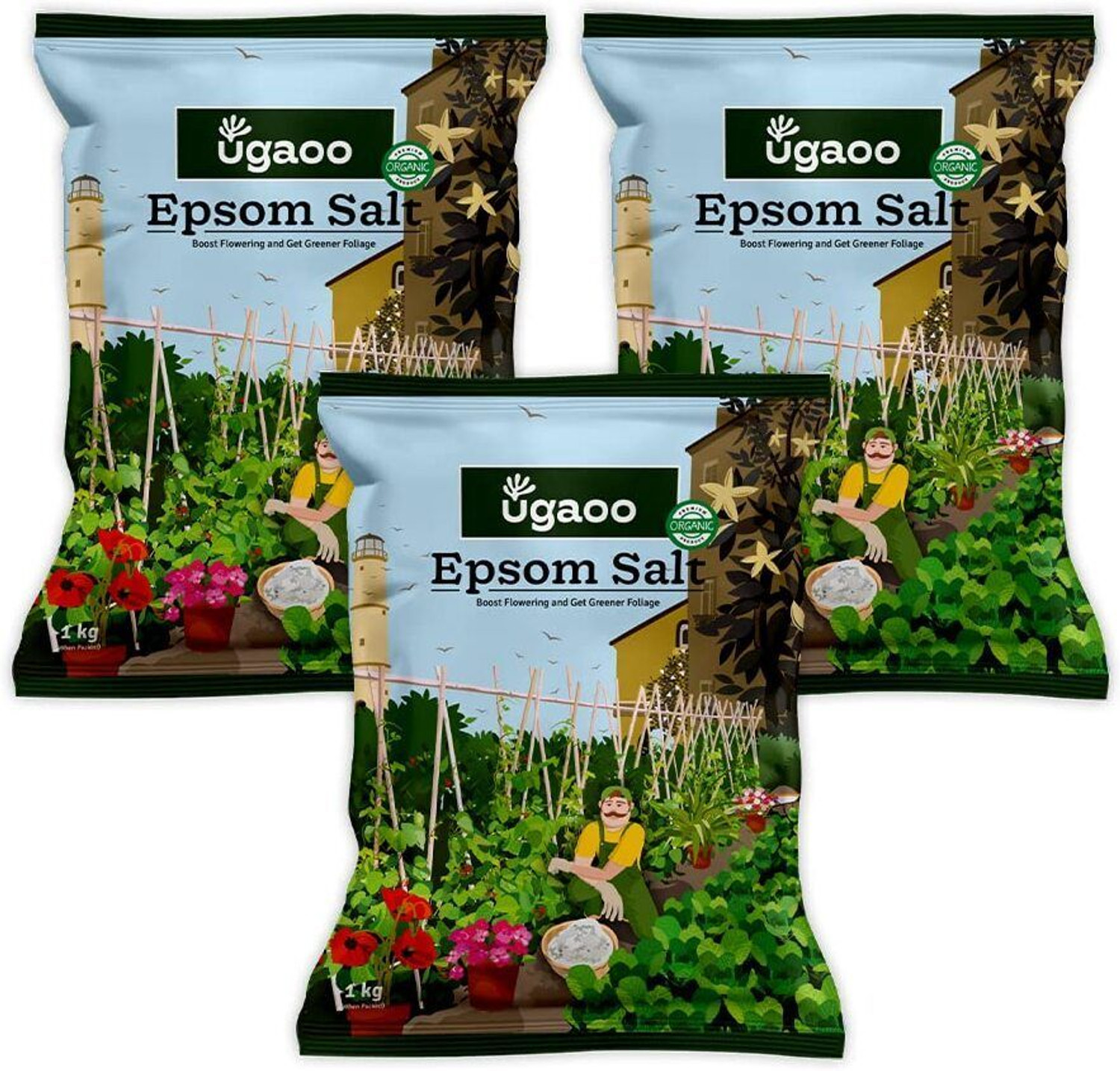 Image of UGAOO Epsom Salt For Plants Growth - Magnesium Sulphate Organic Fertilizer (3 Kg) Fertilizer